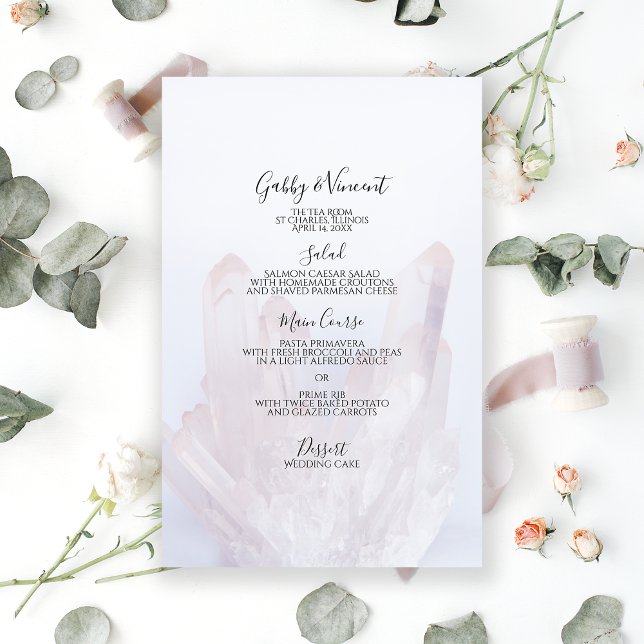 Light Lavender Purple Crystals Wedding Menu (Creator Uploaded)