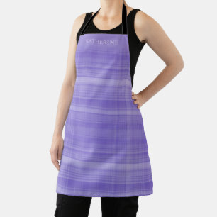 Light Lavender Violet Purple Chequered Pattern Apron