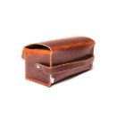 Light Leather Toiletry Kit with Monogrammed Handle