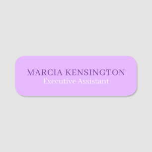 Light Lilac Lavender Modern Professional Name Tag