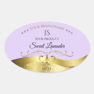 Light Lilac Wavy Gold with Monogram Product Label