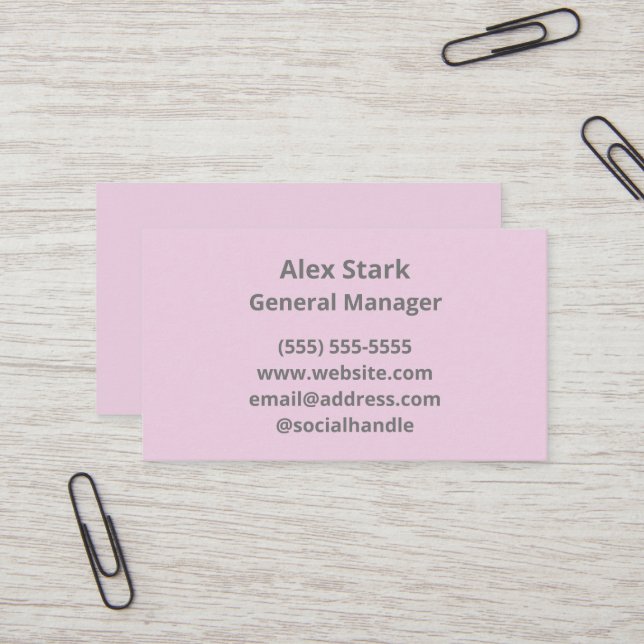 Light Lotus Pink Business Cards (Front/Back In Situ)
