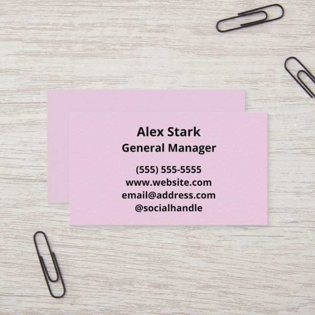 Light Lotus Pink Business Cards (Front/Back In Situ)
