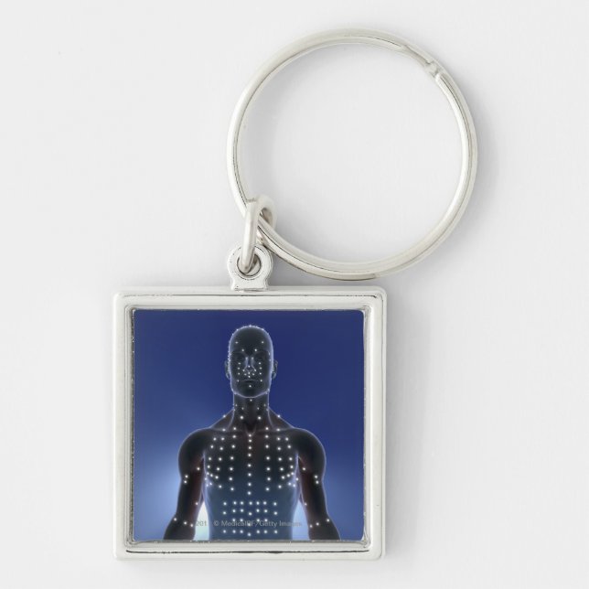 Light map of acupuncture points key ring (Front)