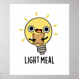 Light Meal Cute Electric Bulb Pun Poster
