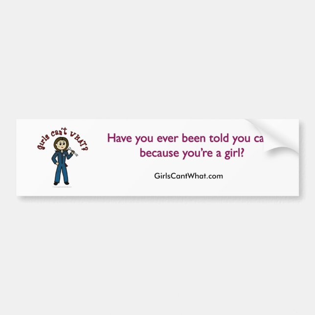 Light Mechanic Girl Bumper Sticker (Front)
