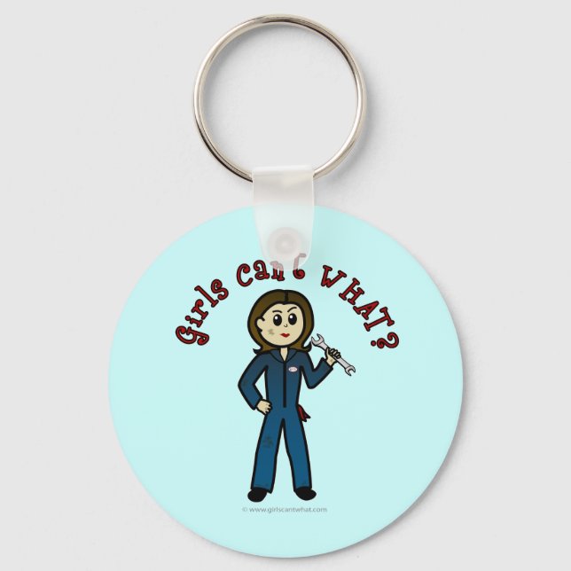 Light Mechanic Girl Key Ring (Front)