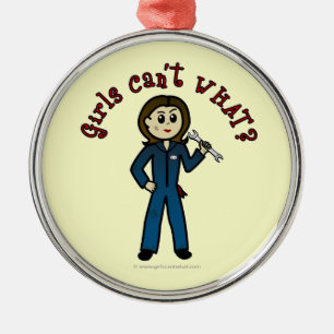 Light Mechanic Girl Metal Tree Decoration