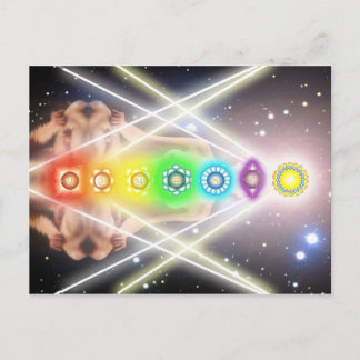 Light  meditation chakra illumination postcard