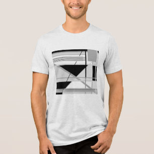 Light & Medium Gray Black Geometric Abstract Art Tri-Blend Shirt