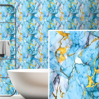 Light Mid Blue Aqua Gold Marbled 