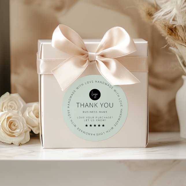 Light Mint Custom Thank You Sticker With Logo (Light Mint Custom Thank You Sticker With Logo)