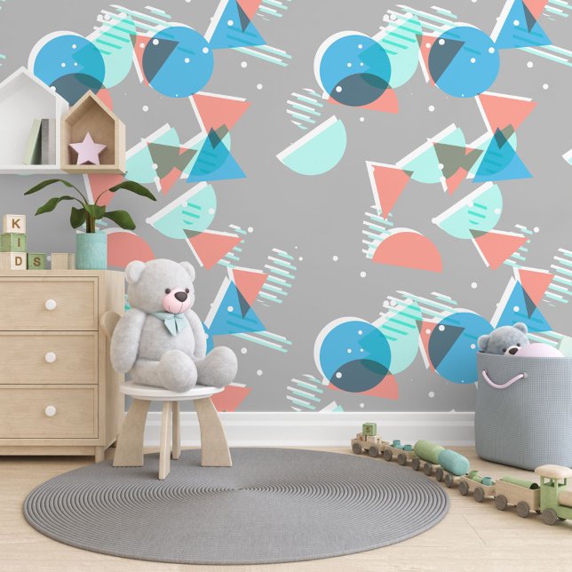 Light Mint Green Blue Peach Circle Stripe Pattern Wallpaper (Creator Uploaded)