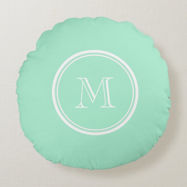 Light Mint Green High End Coloured Matching Round Cushion (Front)