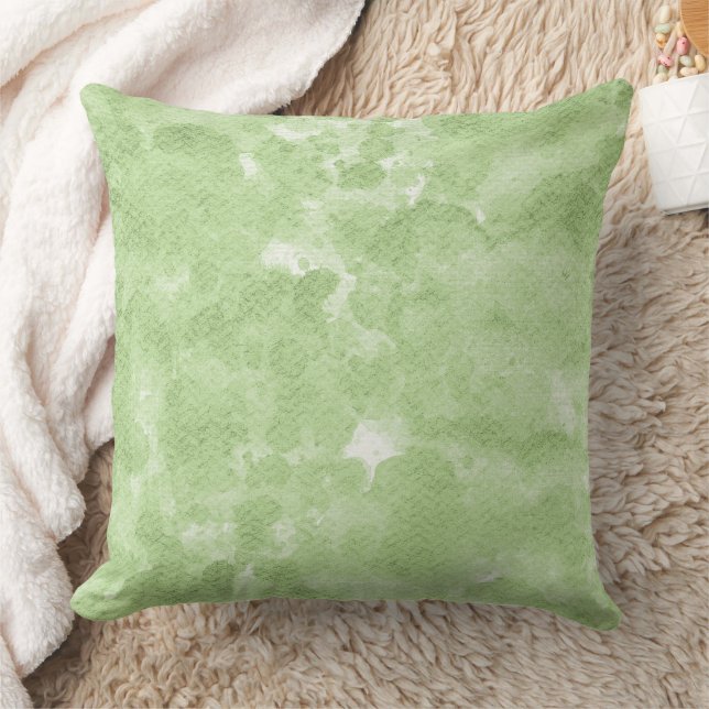 Light Mint Green Watercolor Splash Pattern Cushion (Blanket)