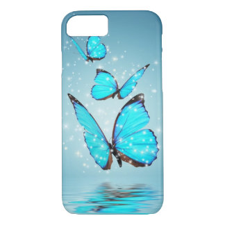 Light Modern 3 Blue Butterfly Case-Mate iPhone Case