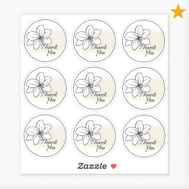 Light Modern Minimal Gray Flower Drawing Thank You (Creator Uploaded)