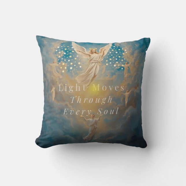Light Moves Through Every Soul Angel Pillow (Front)
