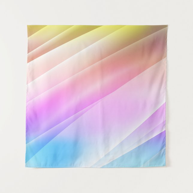 Light Multicolor, Rainbow cover with long lines. D Tapestry (Front)
