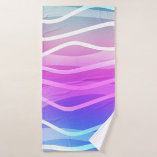 Light Multicolor, Rainbow layout with flat lines. Bath Towel