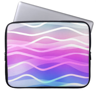 Light Multicolor, Rainbow layout with flat lines.  Laptop Sleeve