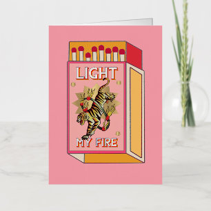 Light My Fire Matchbox Art Foil Greeting Card
