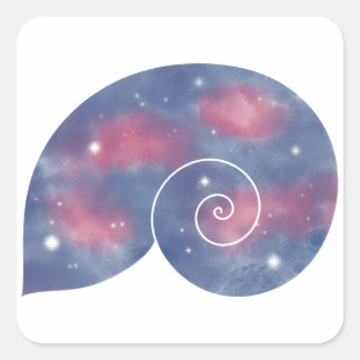 Light Nautilus Shell Starscape Sticker