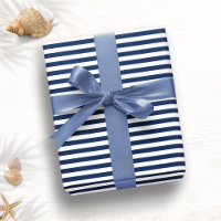 Light Navy Blue White Narrow Stripes