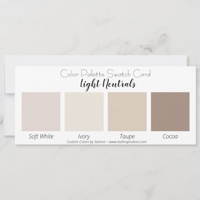 Light Neutrals Colour Palette Swatch Card (Front)