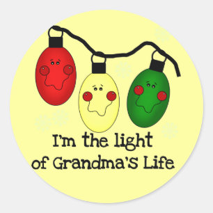 Light of Grandma's Life Holiday Tshirts and Gifts Classic Round Sticker