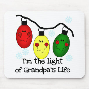 Light of Grandpa's Life Holiday Tshirts and Gifts Mouse Pad