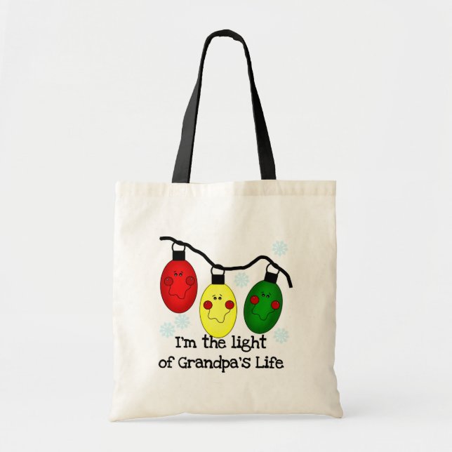 Light of Grandpa's Life Holiday Tshirts and Gifts Tote Bag (Front)
