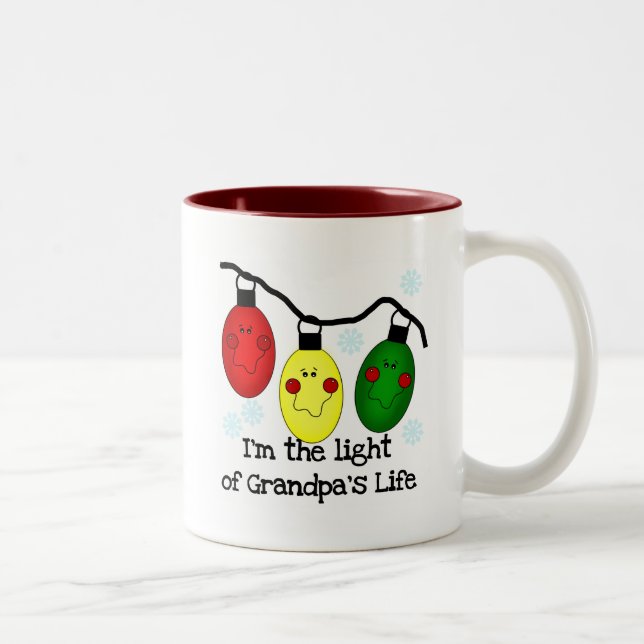 Light of Grandpa's Life Holiday Tshirts and Gifts Two-Tone Coffee Mug (Right)