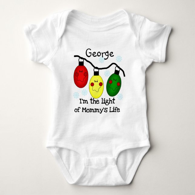Light of Mummy Life Christmas Personalised Baby Bodysuit (Front)