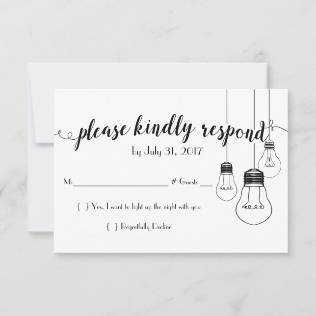 Light of my life wedding RSVP card (Front)