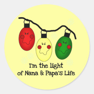 Light of Nana and Papa's Life Tshirts and Gifts Classic Round Sticker