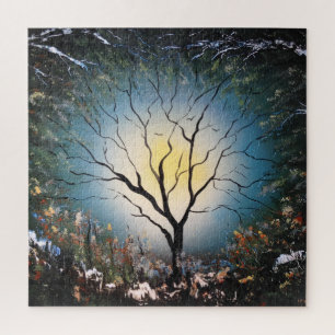 Light of the Full Moon through the Branches Jigsaw Puzzle