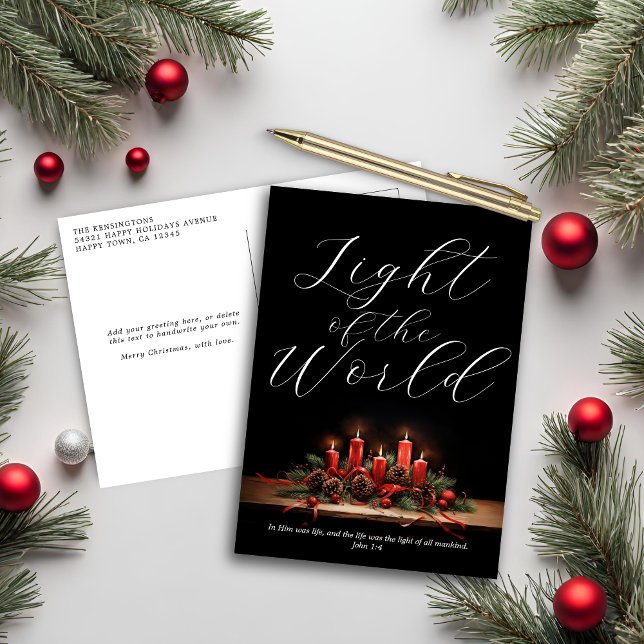Light of the World Bible Verse Christian Christmas Holiday Postcard (Light of the World Bible Verse Christian Christmas Holiday Postcard)