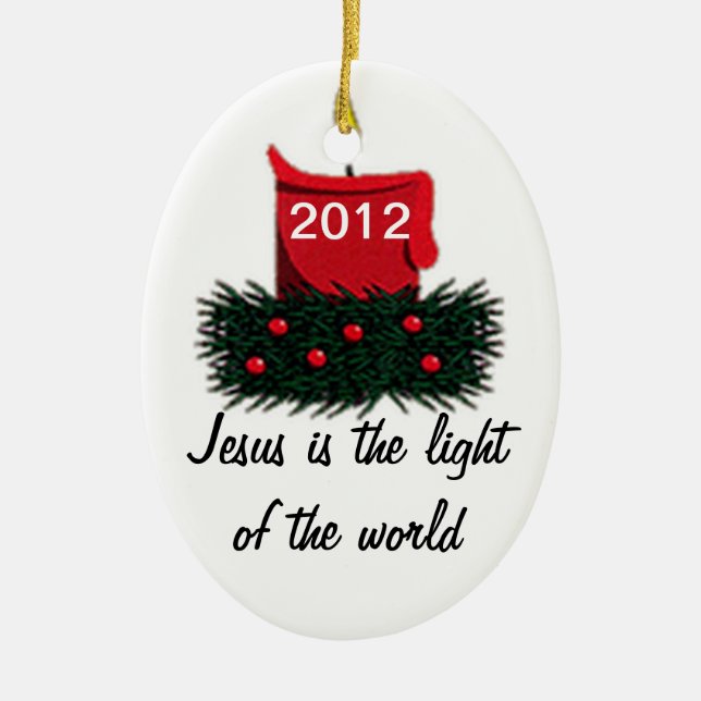 Light of the World Ceramic Tree Decoration (Front)