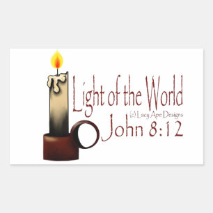 Light of the World (White) Rectangular Sticker