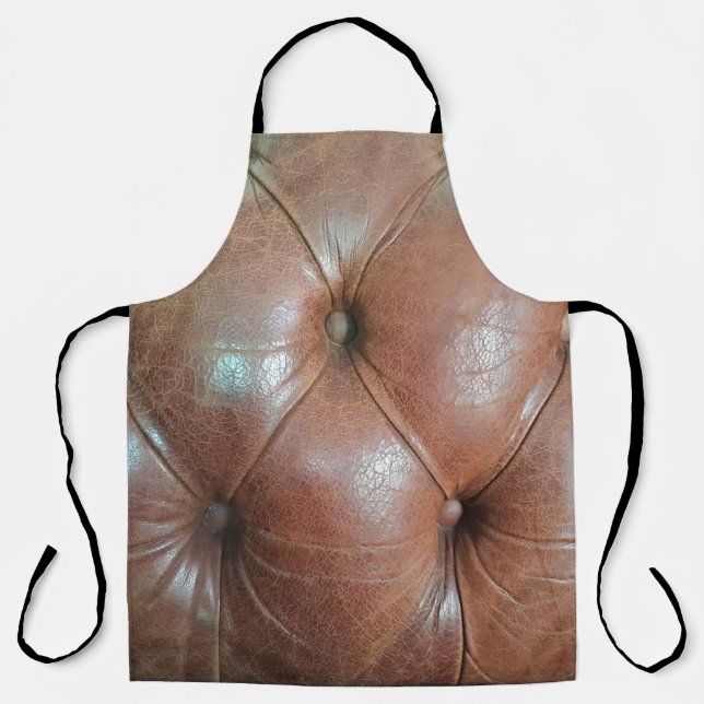 Light on brown leather sofa surface, textureabstra apron (Front)