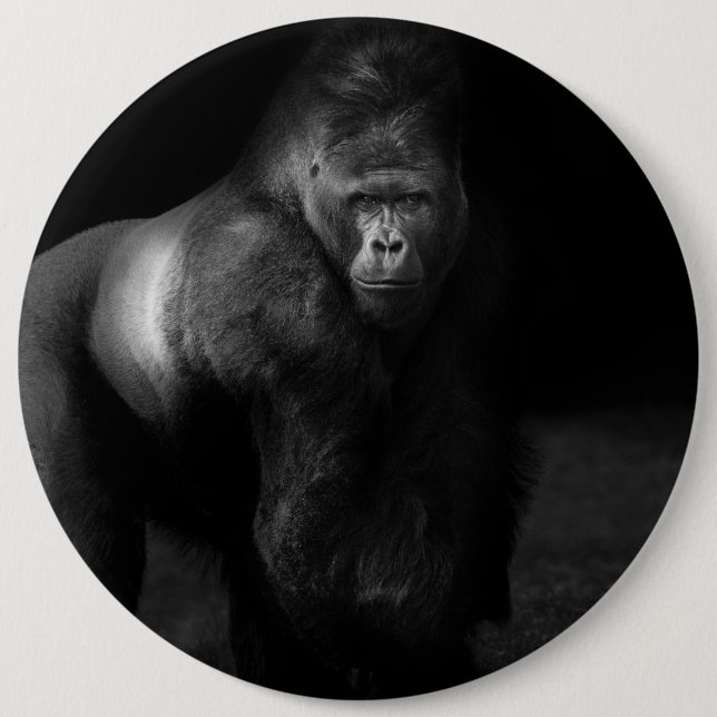 Light on Strength – Silverback Gorilla 6 Cm Round Badge (Front)