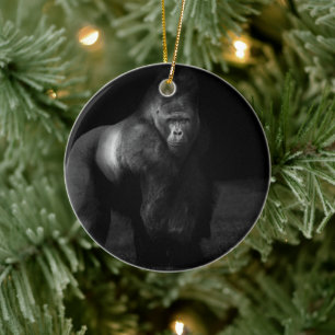 Light on Strength – Silverback Gorilla Ceramic Tree Decoration