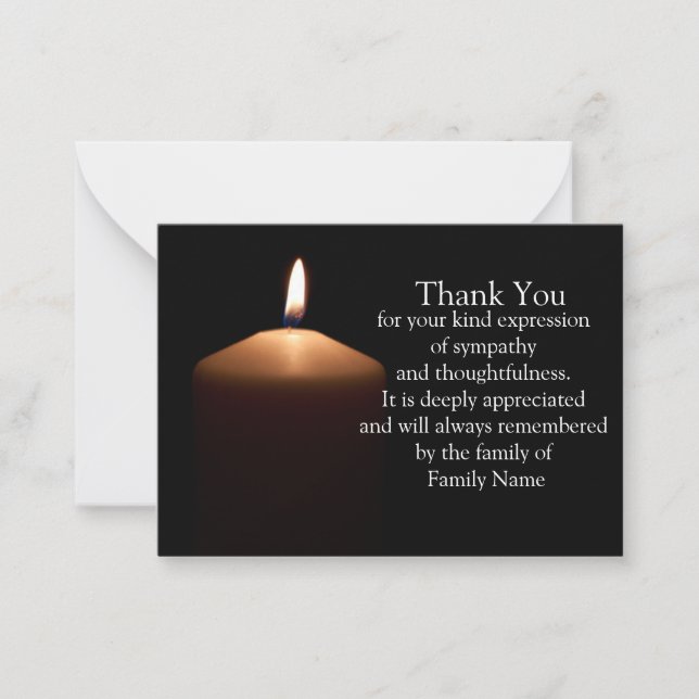 Light On The Dark After Funeral Thank You Cards (Front)