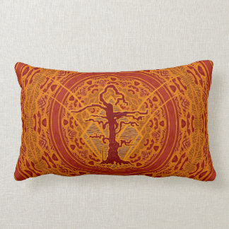 Light Orange Abstract Old Withered Tree Lumbar Cushion