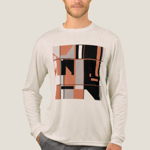 Light Orange Black Grey Abstract Gameboard Design Tri-Blend Shirt