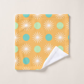 Light Orange Boho Retro Pattern Wash Cloth