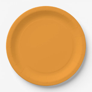 Light Orange Solid Orange Paper Plates