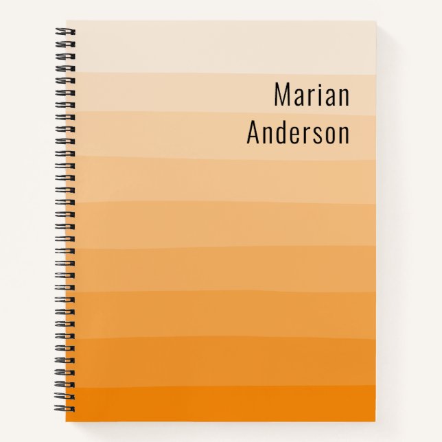 Light Orange Wavy Shades Personalised Text Notebook (Front)