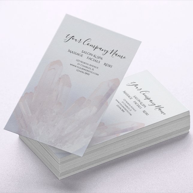 Light Pale Purple Crystals Salon Spa Business Card (Creator Uploaded)